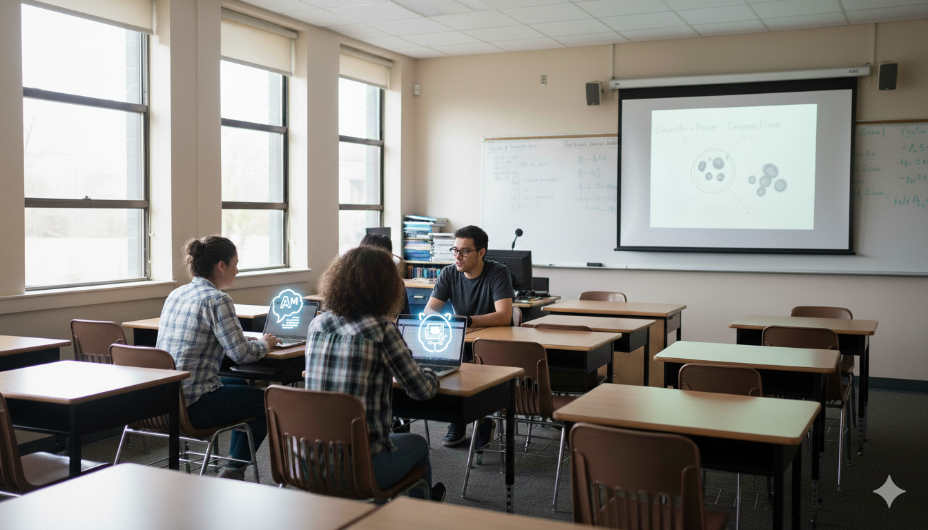 Illustration d’un établissement scolaire connecté